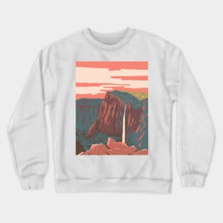 Basaseachic Falls National Park in Chihuahua Mexico WPA Art Deco Poster Crewneck Sweatshirt